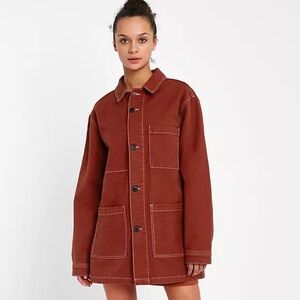 BDG Rust Contrast Stitch Chore Jacket